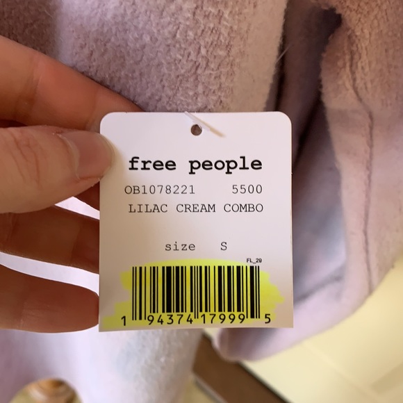 NWT Free People Someday Sweatshirt in Lilac Combo - Picture 8 of 9
